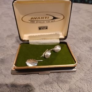 Avanti silver tie pin & cufflinks set